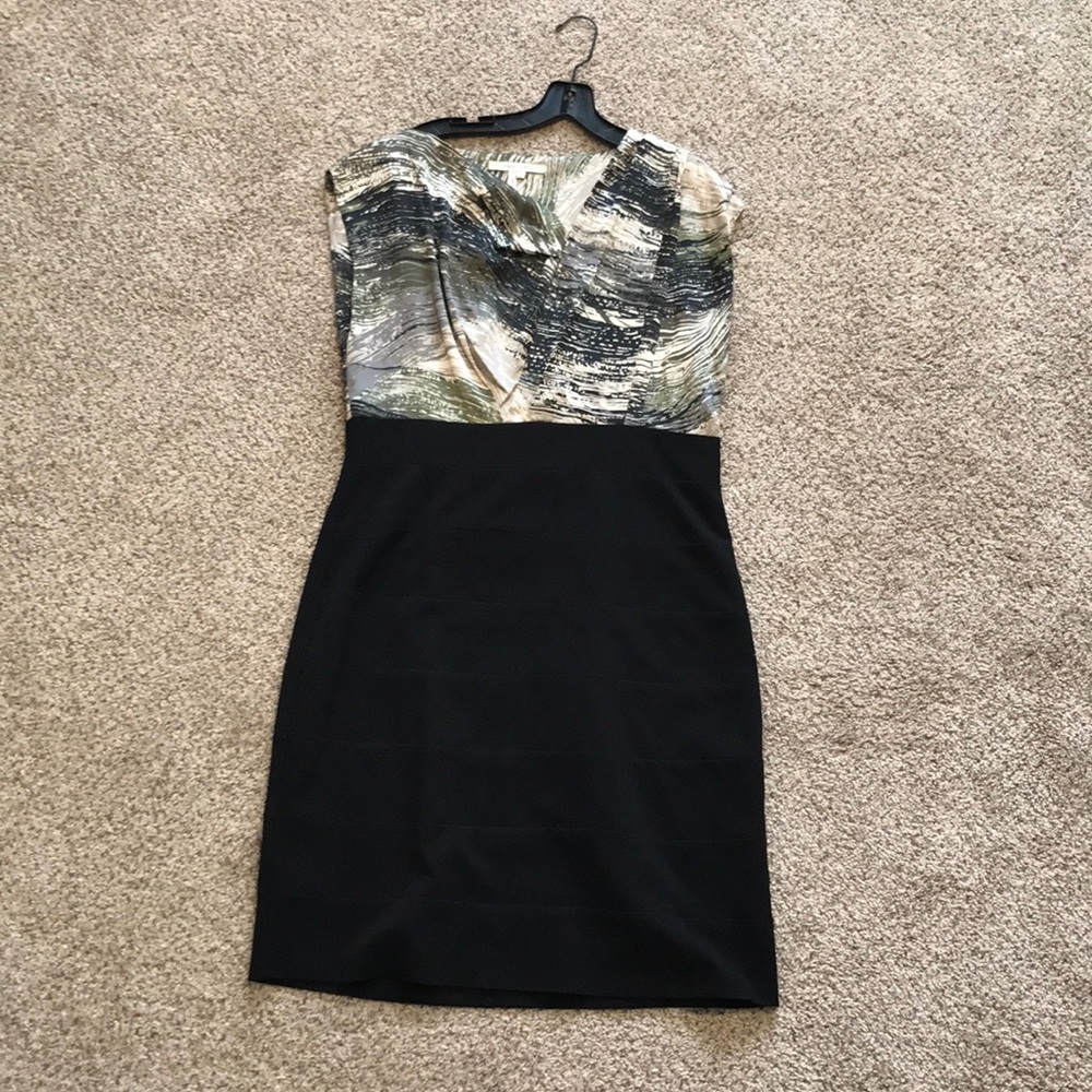 Max and Cleo asymmetrical neck dress